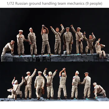 1/72 rusijos žemės tvarkymo komanda mechanika (9 žmonės) Baigė Spalvos Kareivis Modelis
