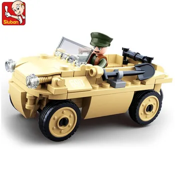 103PCS Karinės WW2 Amfibijas Automobilių Modelį Plytų Armijos Duomenys Karių Blokai Nustato Švietimo Žaislai Vaikams