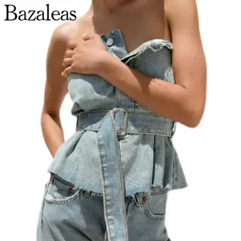 2023 bazaleas parduotuvėje traf Varčias Pasėlių Viršuje Camis Liemenė Juoda Apykakle Plonas Džinsinis Korsetas Camisole Bako, oficialūs moteriški drabužiai