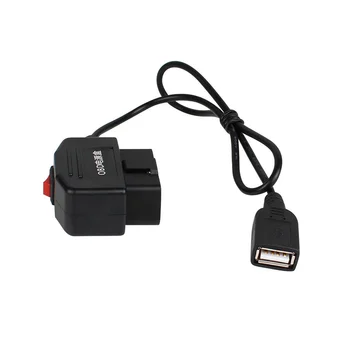 24 valandos 5V 3A USB Automobilinis Įkrovimo Kabelis OBD Hardwire Rinkinys su Jungikliu 0,5 Metro Vielos, Brūkšnys Cam Kamera Transporto priemonės DVR