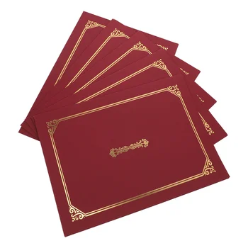5 Vnt Garbės Sertifikatą Apsauginiai Dangteliai Diplomą Popierius A4 Turėtojas Raudona Aplankus, Metalinis Rėmas, Kriauklių