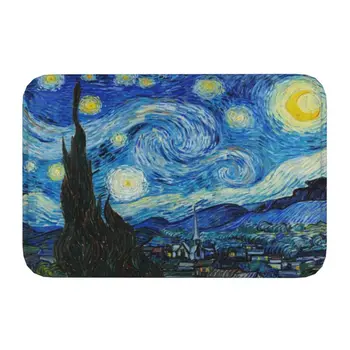 Custom Vincent Van Gogh Žvaigždėtą Naktį Słomianka Anti-Slip Įėjimo Sveiki Vonios Grindų Durų Kilimėlis Naftos Tapyba Meno Tualetas Kilimas Kilimas