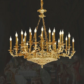 Europos Klasikinis Vario Žvakė Priedai Veltiniams, Vilna Lempa Villa Salė Kambarį Prancūzų Prabangos Antikvariniai Žalvaris Didelis Sietynas