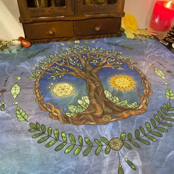 Gyvybės medis staltiesė Medžio Gyvenimo Mozaiką Altoriaus Bohemijos Dekoratyvinis sun moon Jogos Kilimėlis Didelio Dydžio Lapą, Sofos Antklodė Dekoras Namuose