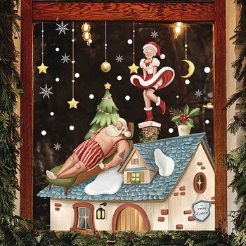Kalėdiniai Langų Lipdukai, Sienų Lipdukai Nauji Metai Linksmų Kalėdų Stiklo Lipdukas Kalėdos Festivalio Atmosferą Arenoje Išdėstymą, Sienų Lipdukai