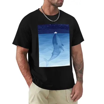 Mėlynasis banginis, jūros gyvūnų, T-Shirt tuščią t marškiniai marškiniai grafinis trišakiai, T-marškinėliai vyrams medvilnės