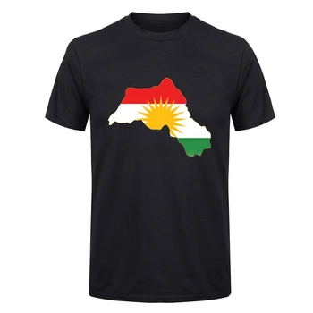 Skatinti Vyrų Kurdistano Vėliavos Žemėlapio Dizaino 2023 Nauji Madingi Trumpomis Rankovėmis Marškinėliai Apvalios Apykaklės Marškinėliai Už Mens Jaunimo Teeshirt Homme