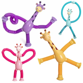 Vaikai siurbtukas Žaislai Pop Vamzdžiai Įtempių Teleskopinis Žirafa Fidget Žaislai Jutimo Dumples, Žaislai, Anti-stresas Išspausti Žaislas