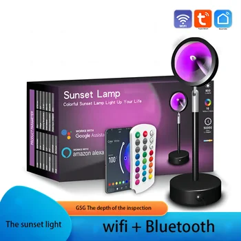 Vaivorykštė Saulėlydžio Projektorius Led USB Bluetooth Wifi Grindų Rgb Modernus Poilsio Naktį Saulėlydžio Šviesos Lempos Fotografijos Kambarys Miegamasis