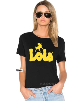 Vyrai Lois Camiseta Juoda Geltona Trumpas Rankovės Marškinėliai