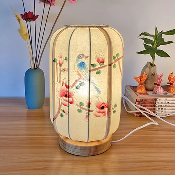Šiuolaikinės Sielovados Kinijos Stalo Lempa, Miegamojo staliukas, Lempa Vestuvių Medžio masyvo Tatamio Stalo Lempa namų dekoro sieniniai šviestuvai